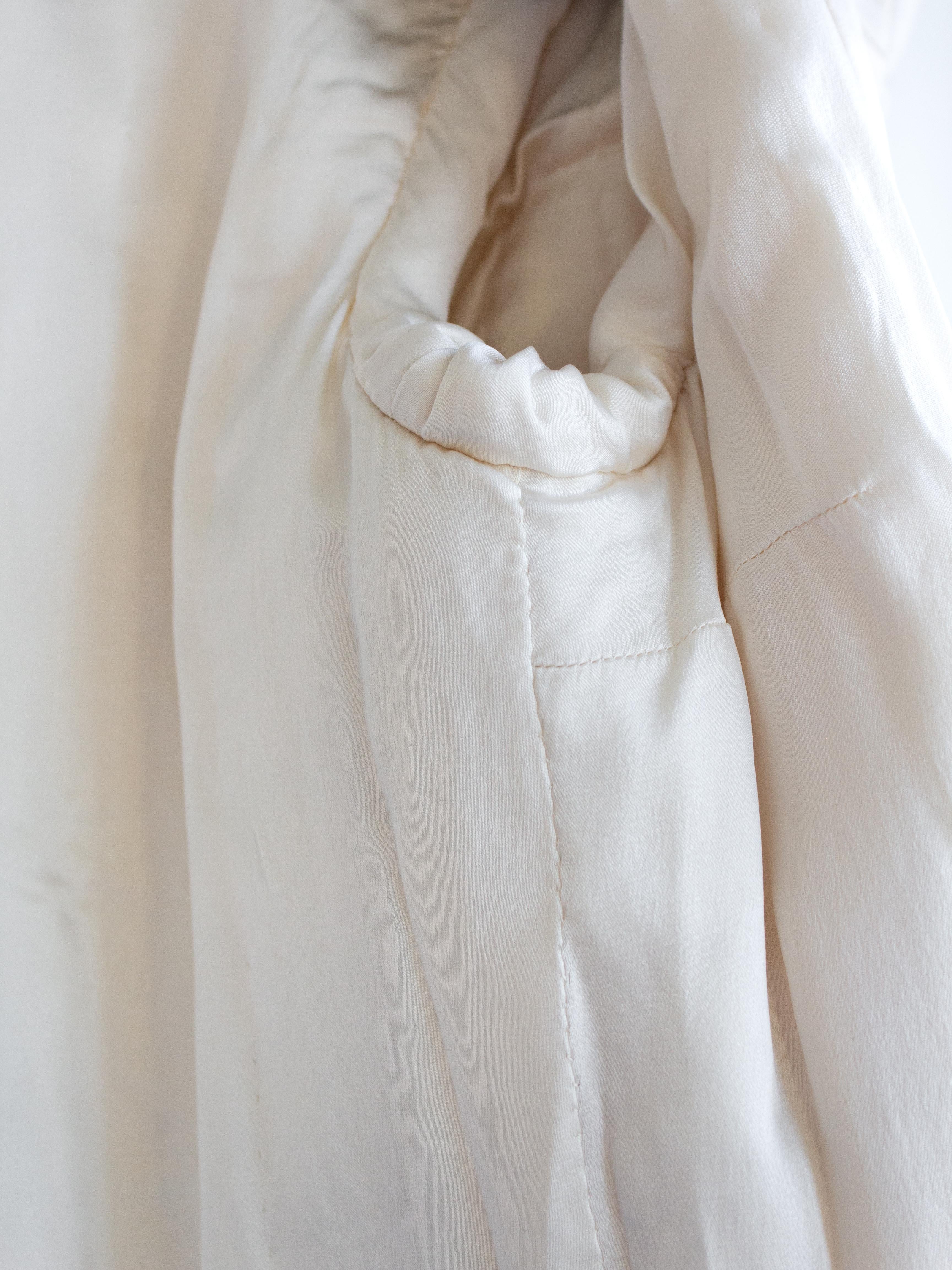 Documented Chanel Vintage Haute Couture 1965 White Cream Textured Silk Jacket For Sale 7