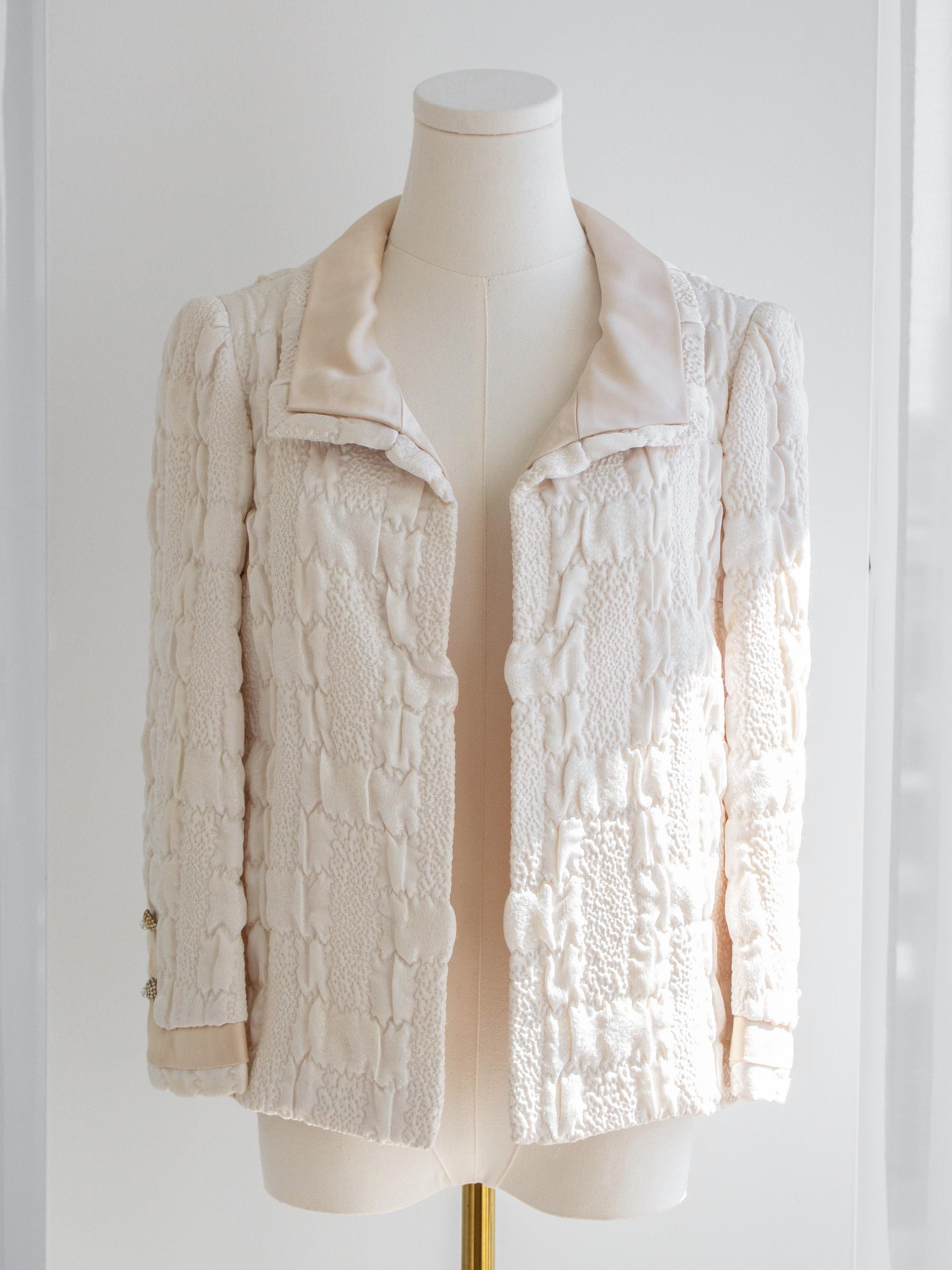 chanel style cream jacket