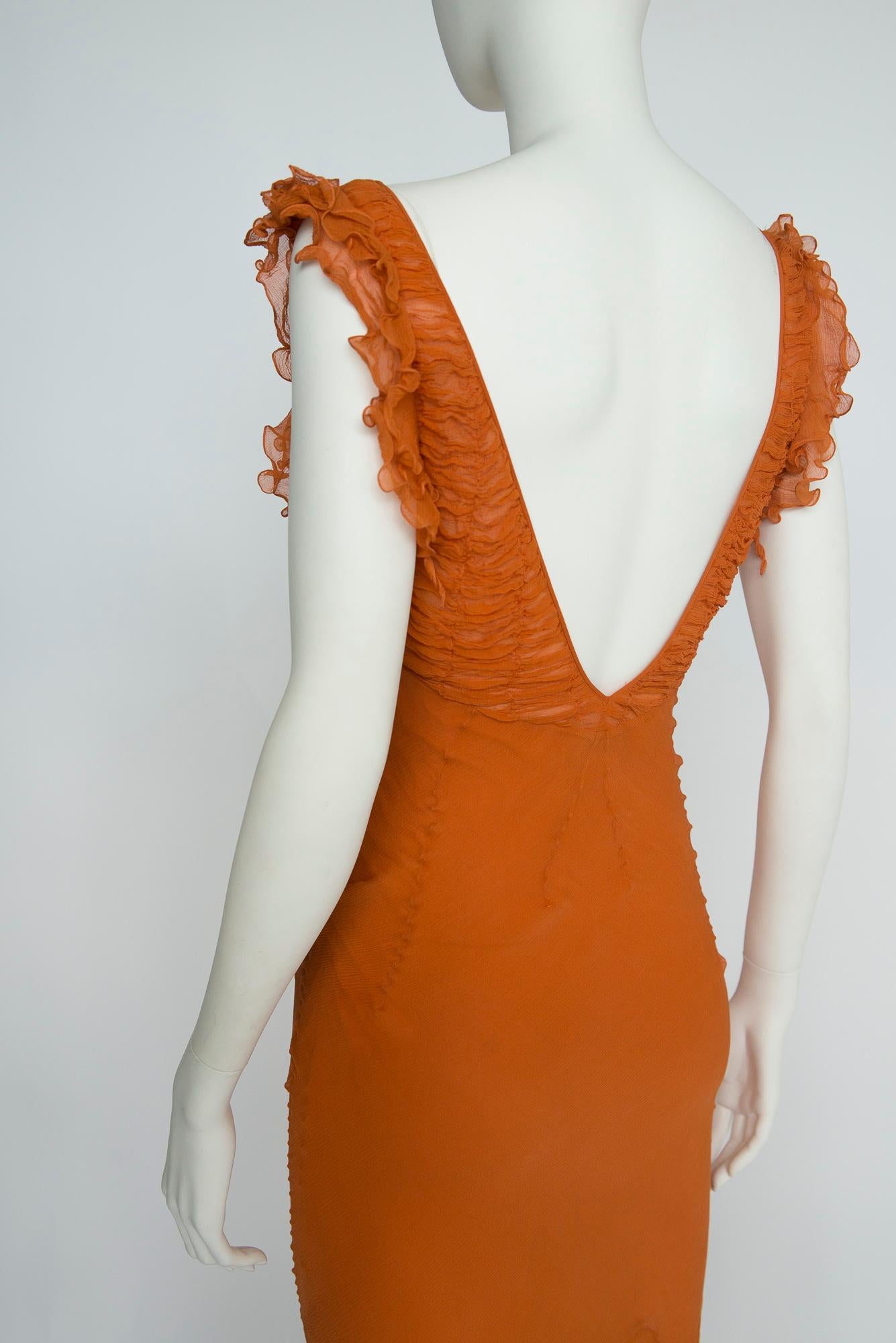 Documented Christian Dior By John Galliano Ruched Silk-Chiffon Gown, FW2004 9