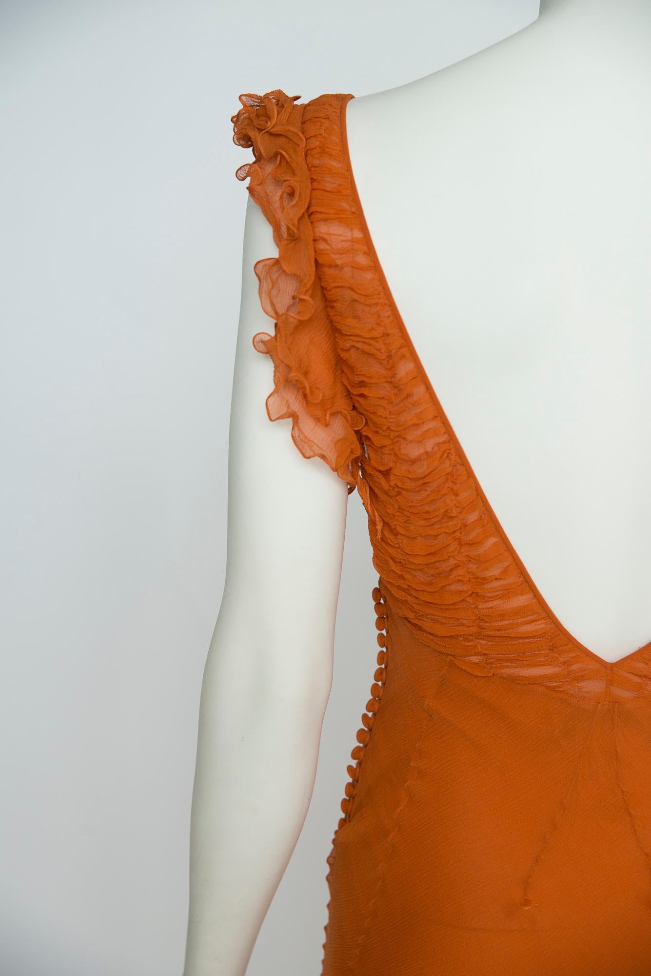 Documented Christian Dior By John Galliano Ruched Silk-Chiffon Gown, FW2004 11
