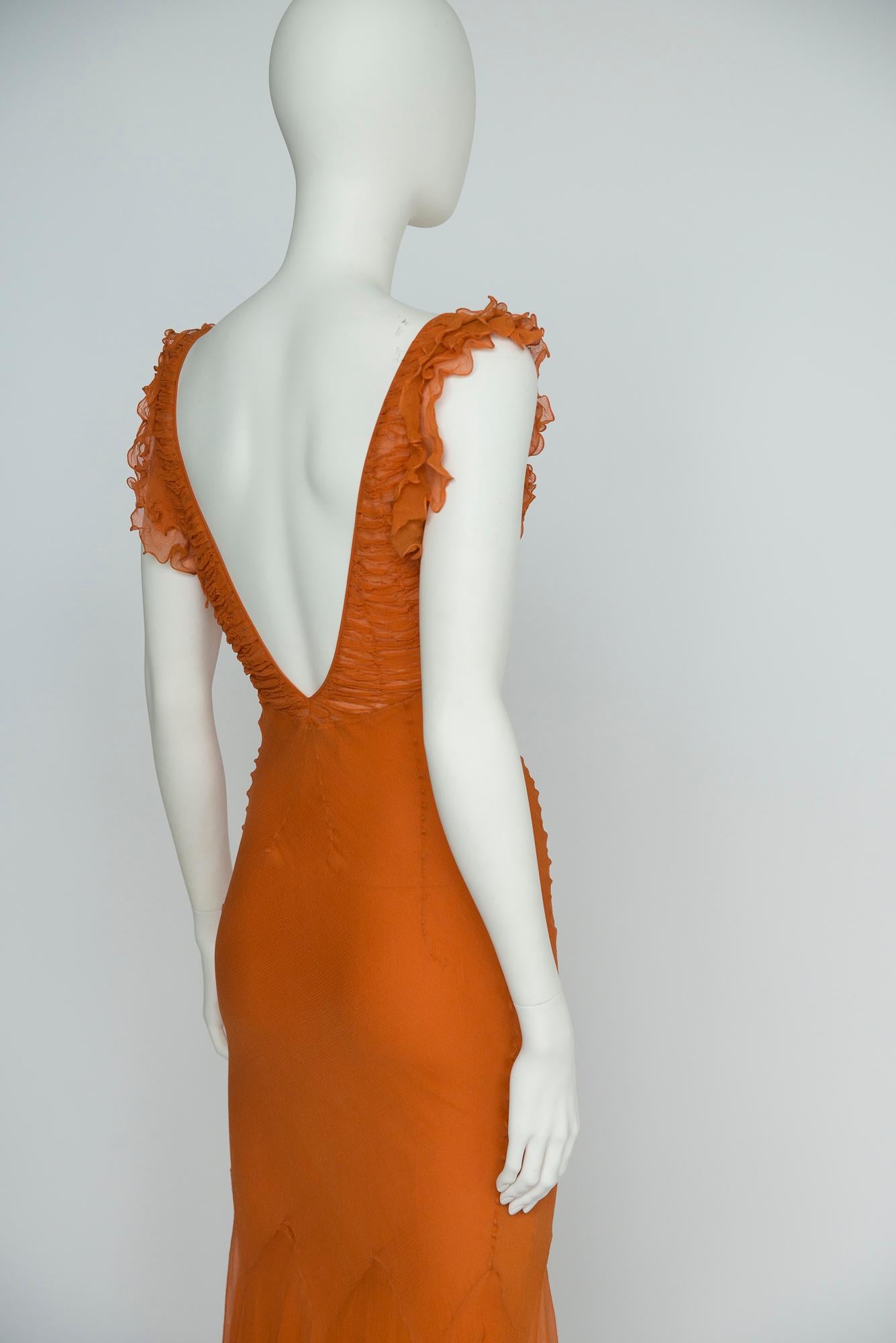 Documented Christian Dior By John Galliano Ruched Silk-Chiffon Gown, FW2004 12