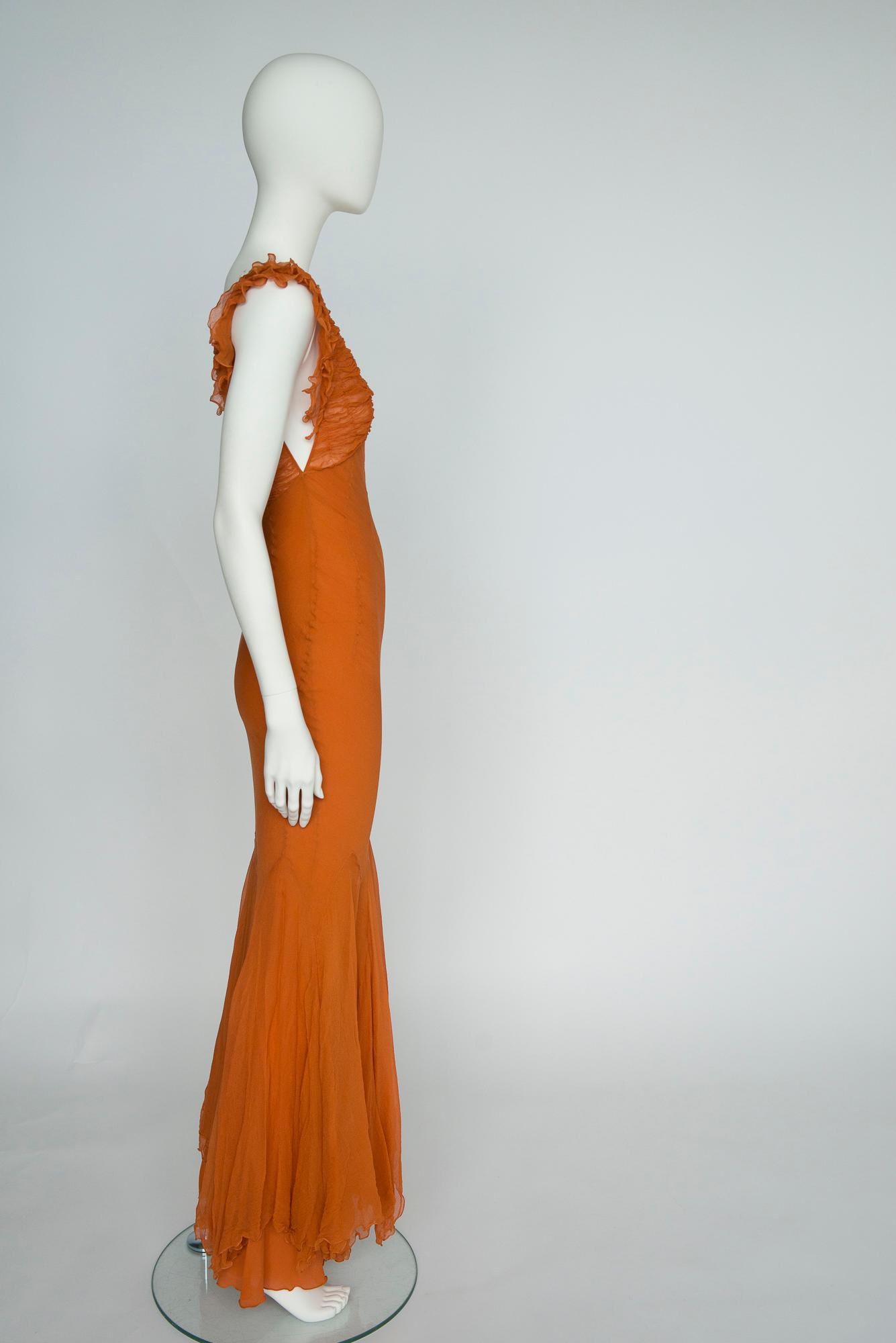 Documented Christian Dior By John Galliano Ruched Silk-Chiffon Gown, FW2004 13