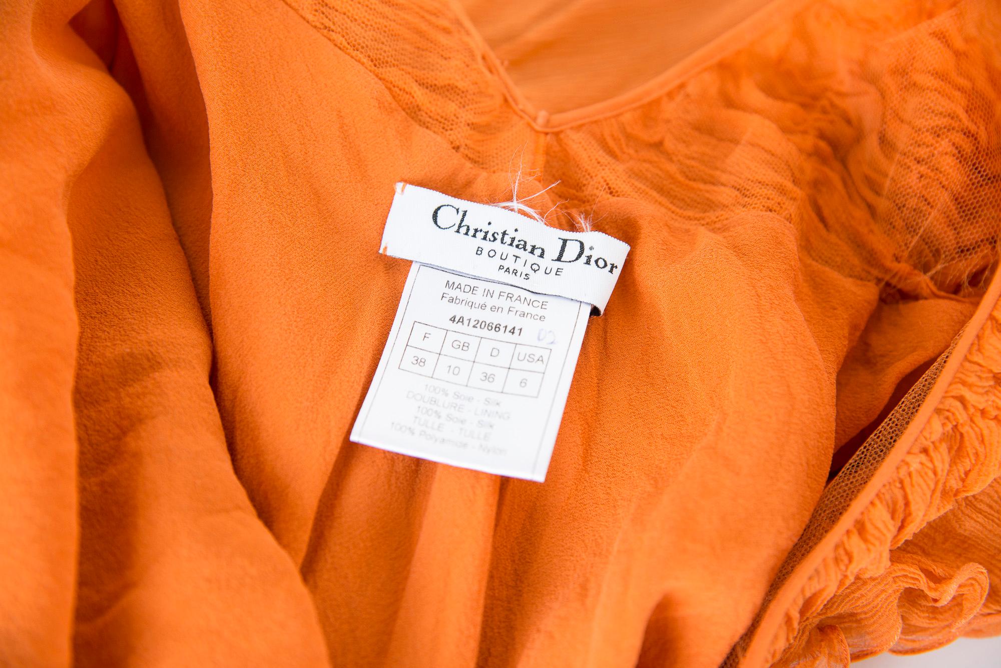 Documented Christian Dior By John Galliano Ruched Silk-Chiffon Gown, FW2004 16