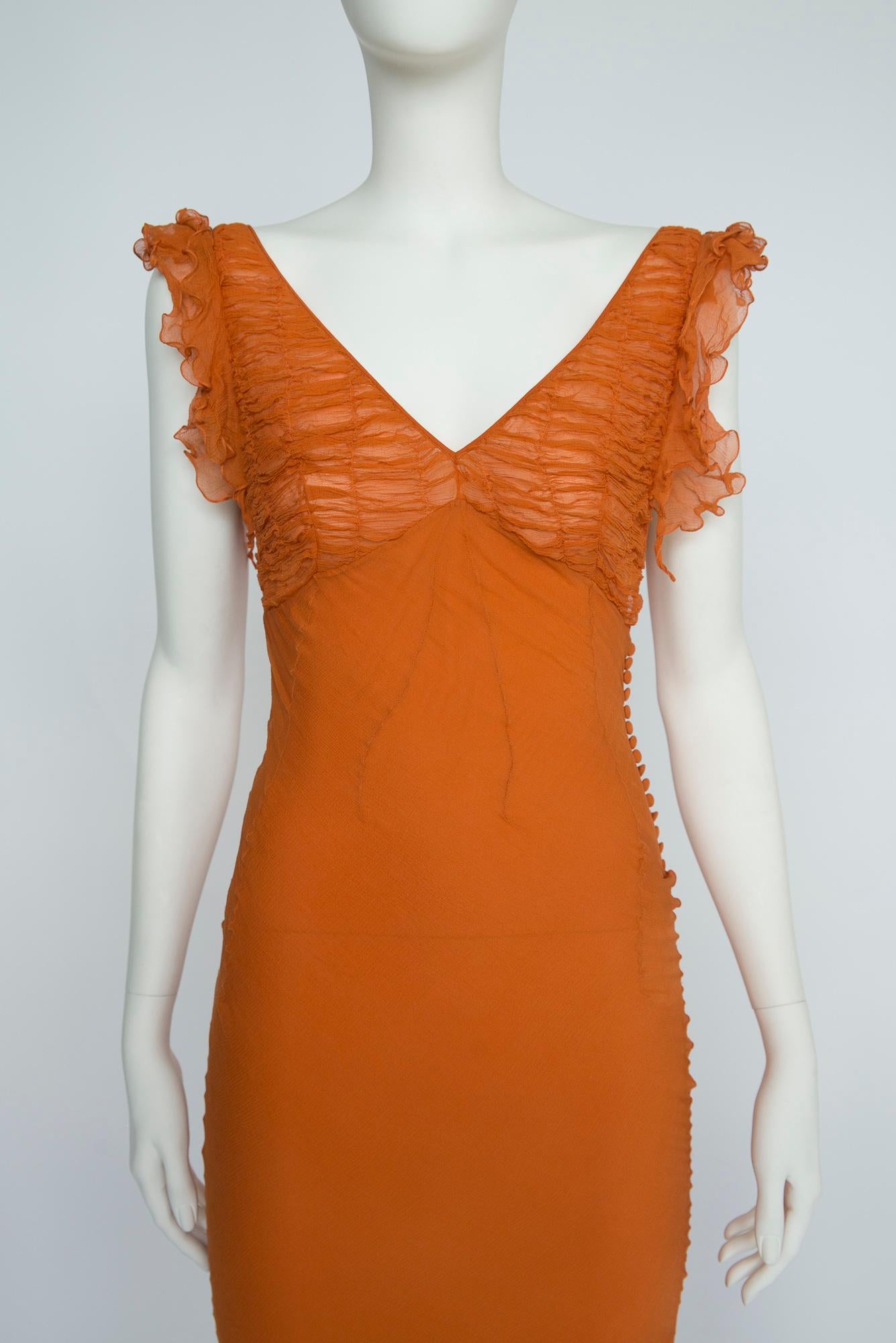 Documented Christian Dior By John Galliano Ruched Silk-Chiffon Gown, FW2004 1