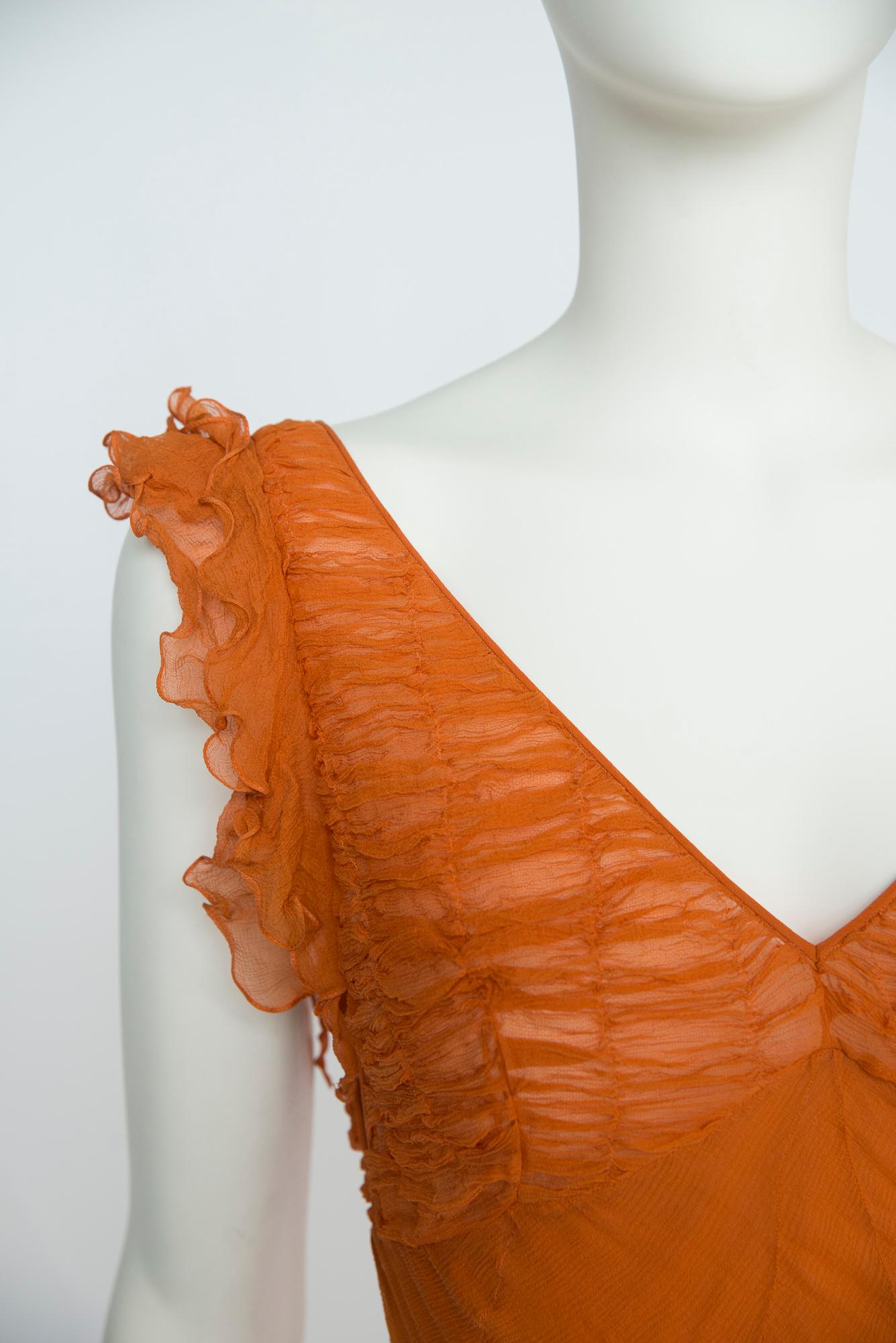 Documented Christian Dior By John Galliano Ruched Silk-Chiffon Gown, FW2004 2
