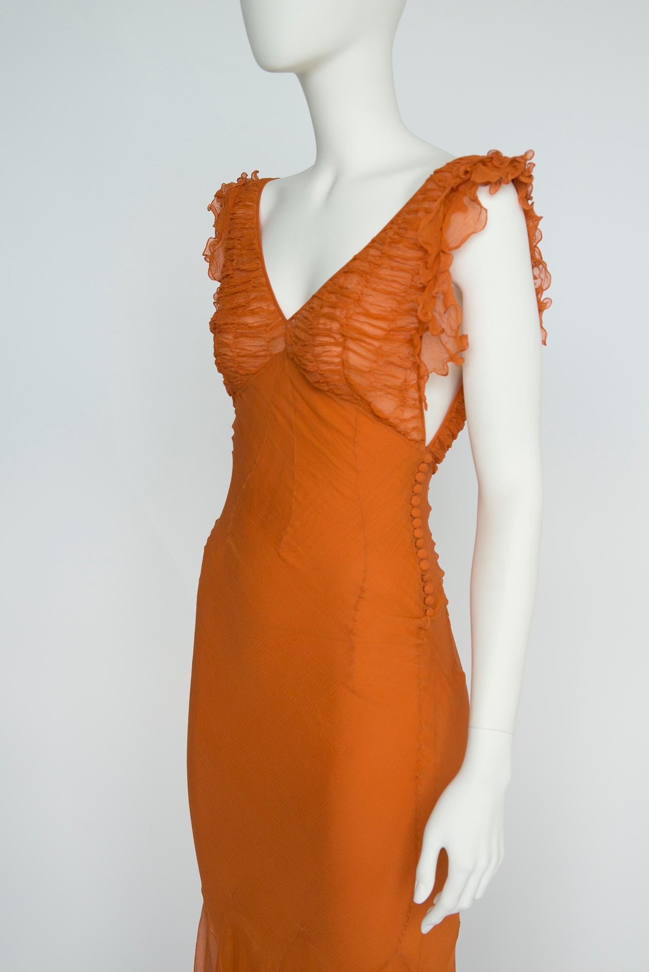 Documented Christian Dior By John Galliano Ruched Silk-Chiffon Gown, FW2004 5