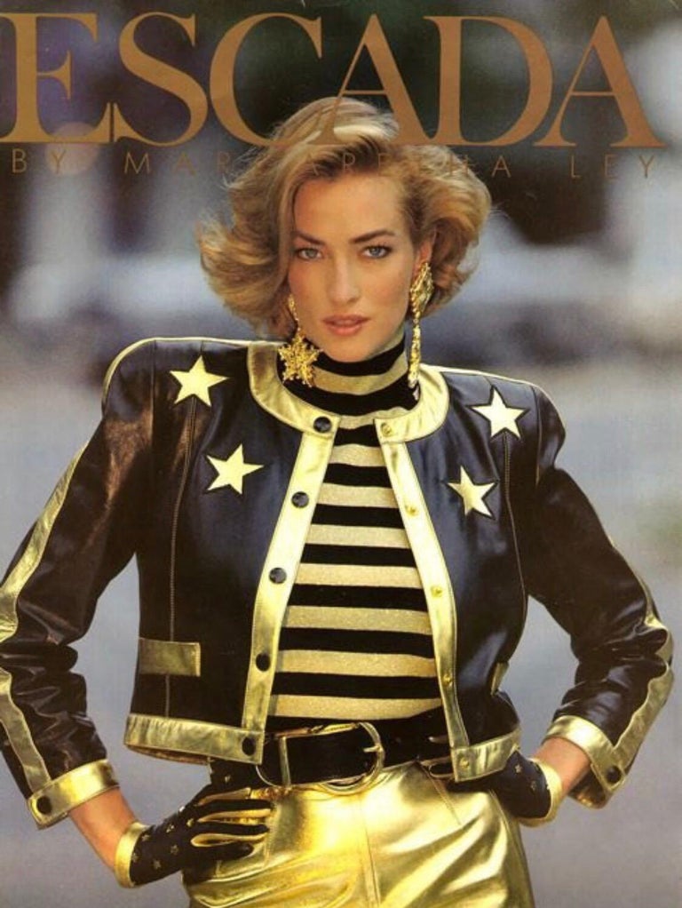 Documented Escada 1990s Black + Gold Leather Stars Vintage ... (768 x 1022 Pixel)
