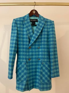 Documented Escada by Margaretha Ley Plaid Wool Jacket & Skirt Suit