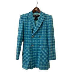 Documented Escada by Margaretha Ley Plaid Wool Jacket & Skirt Suit