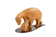 Documented Figure Group Polar Bear Family Werkstätte Hagenauer Wien, circa 1957