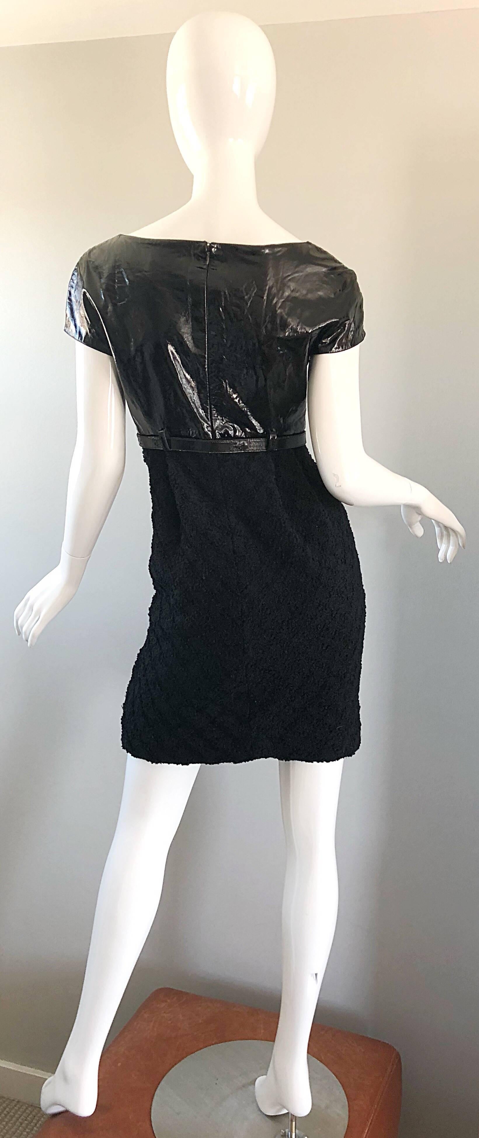 Gianni Versace Couture Robe vintage en laine PVC noir, F/W 1994 Pour femmes en vente