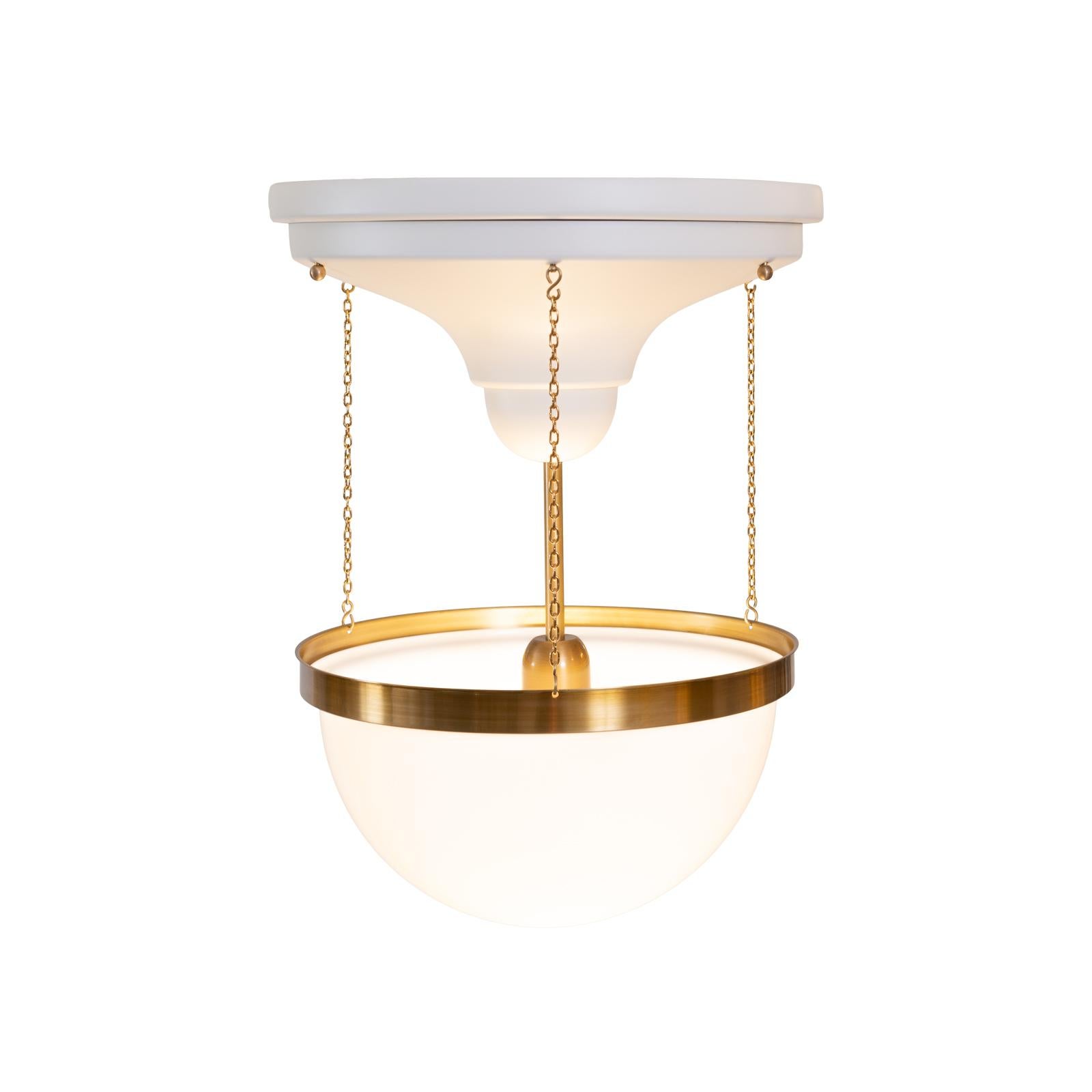 Adolf Loos has designed this lamp for the Valentin Rosenfeld Apartment in 1912 and for the Taylor-store Erich Mandl 1916
Lit: Rukschcio/Schachel, Adolf Loos, Leben und Werk, p 497,571,159 Entwurf: Wien, 1912. Originally made in enameled iron is it