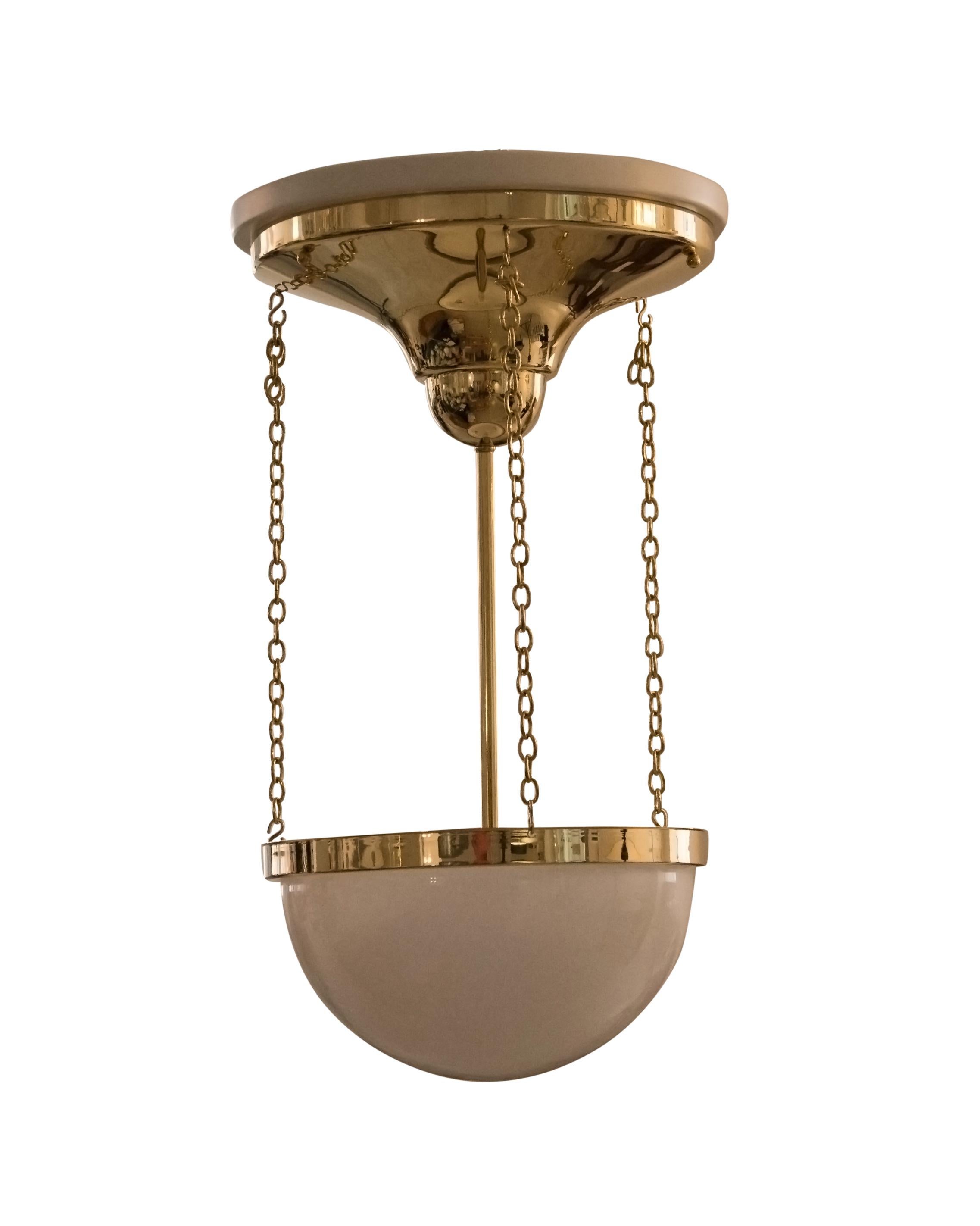 Brass Documented Jugendstil Adolf Loos Chandelier, Re-Edition For Sale
