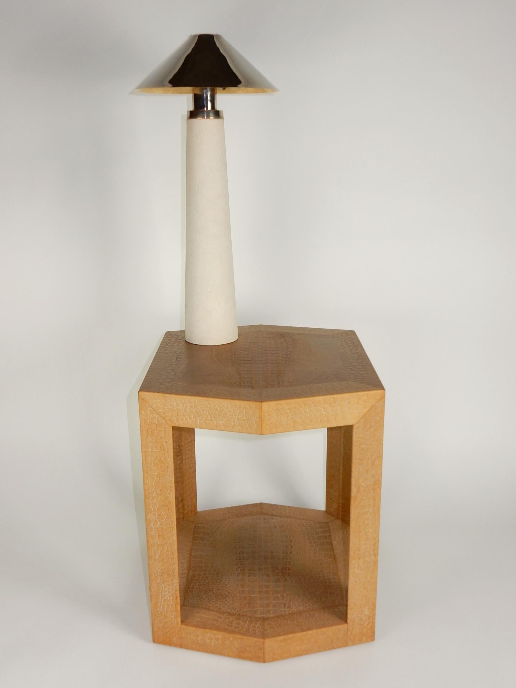 Documented Karl Springer Design Stone Lighthouse Table Lamp, Pair In Good Condition In Las Vegas, NV