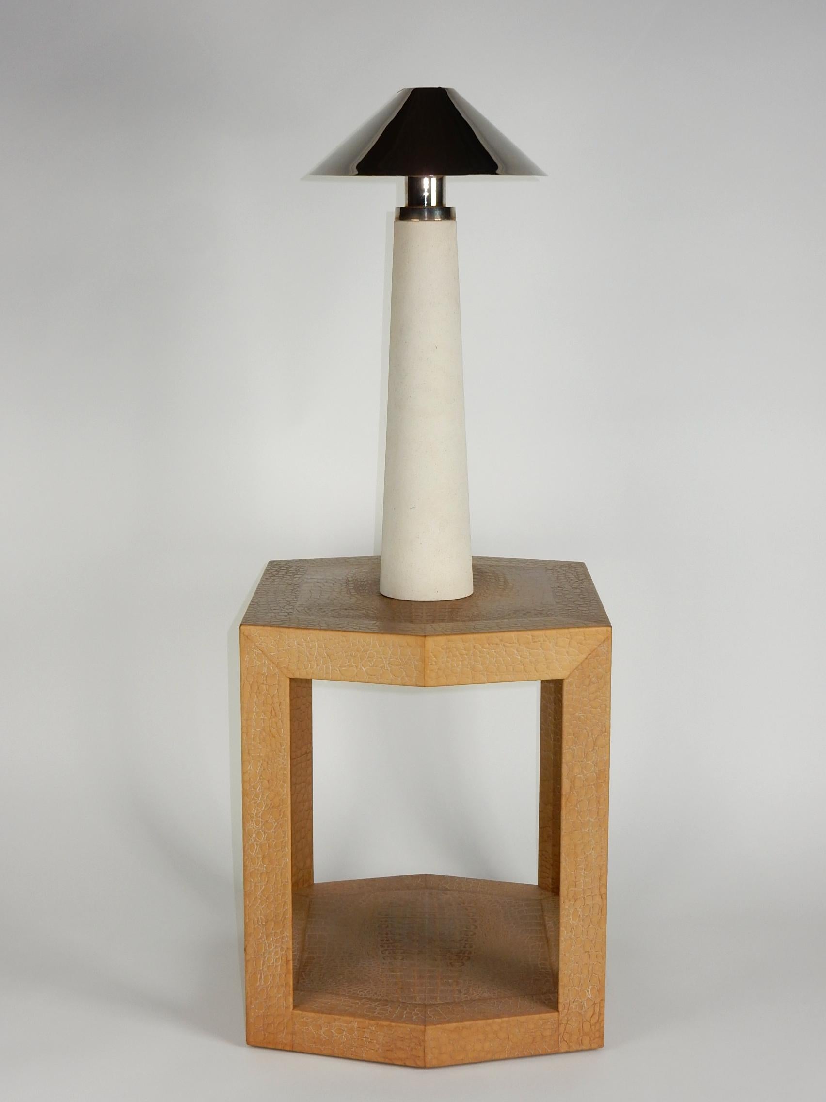 Documented Karl Springer Design Stone Lighthouse Table Lamp, Pair 4