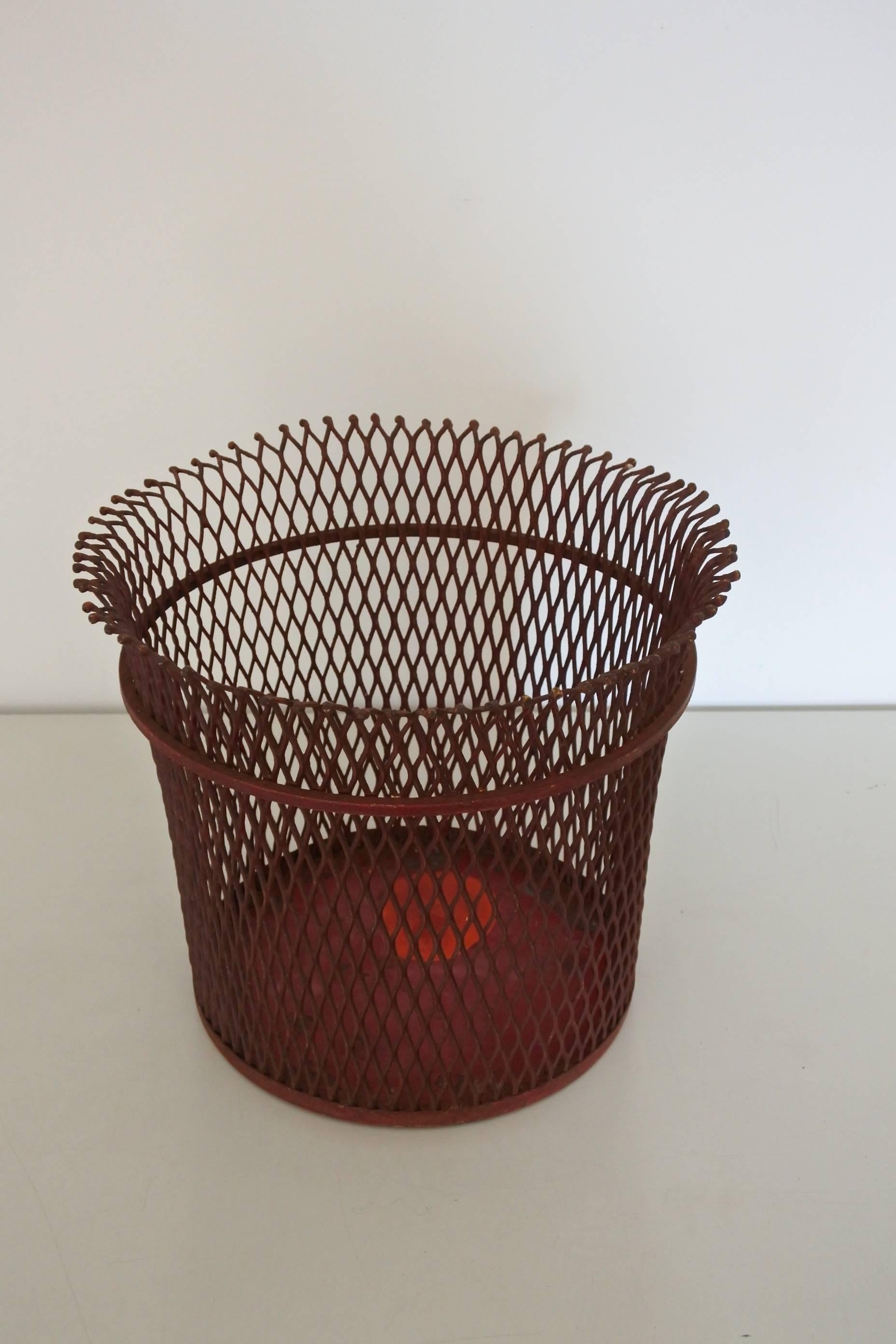 Mid-Century Modern Documented Mathieu Mategot Wastepaper Basket, France, 1951