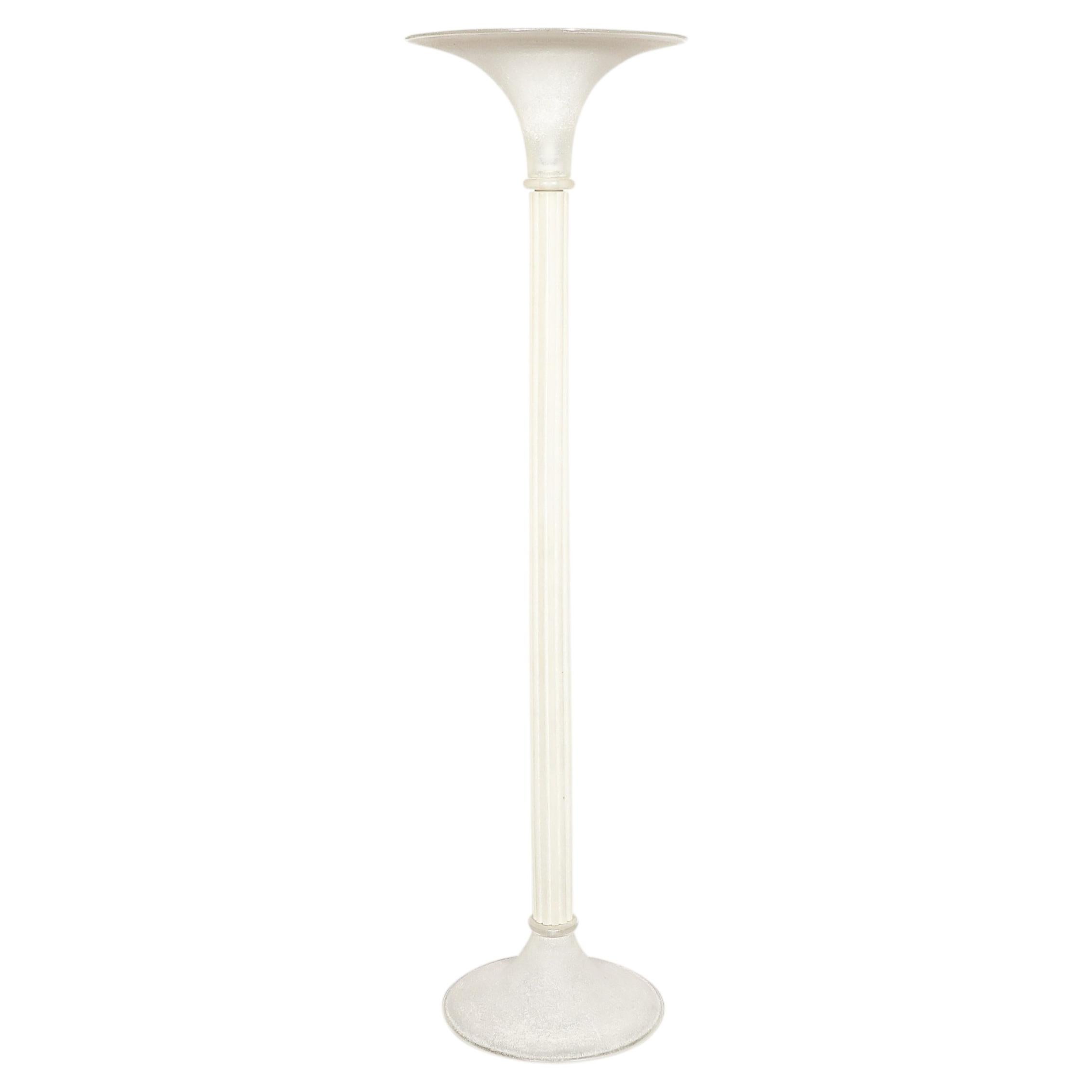 Documented Mid-Century Modern Hand-Blown Scavo Glass Torchiere by Karl Springer