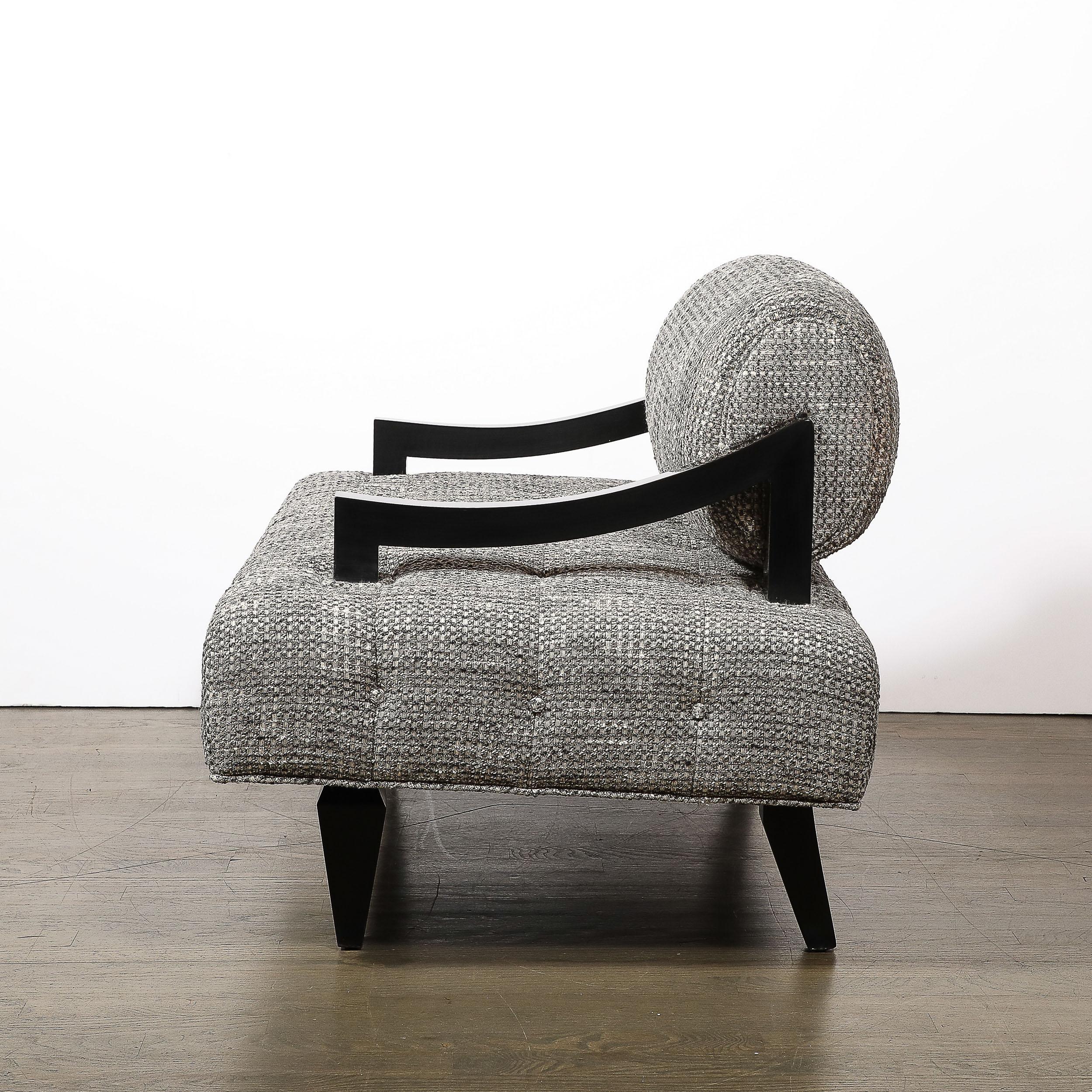 Documented Mid-Century Wide Lounge Chairs in Ebonized Sycamore by James Mont 5