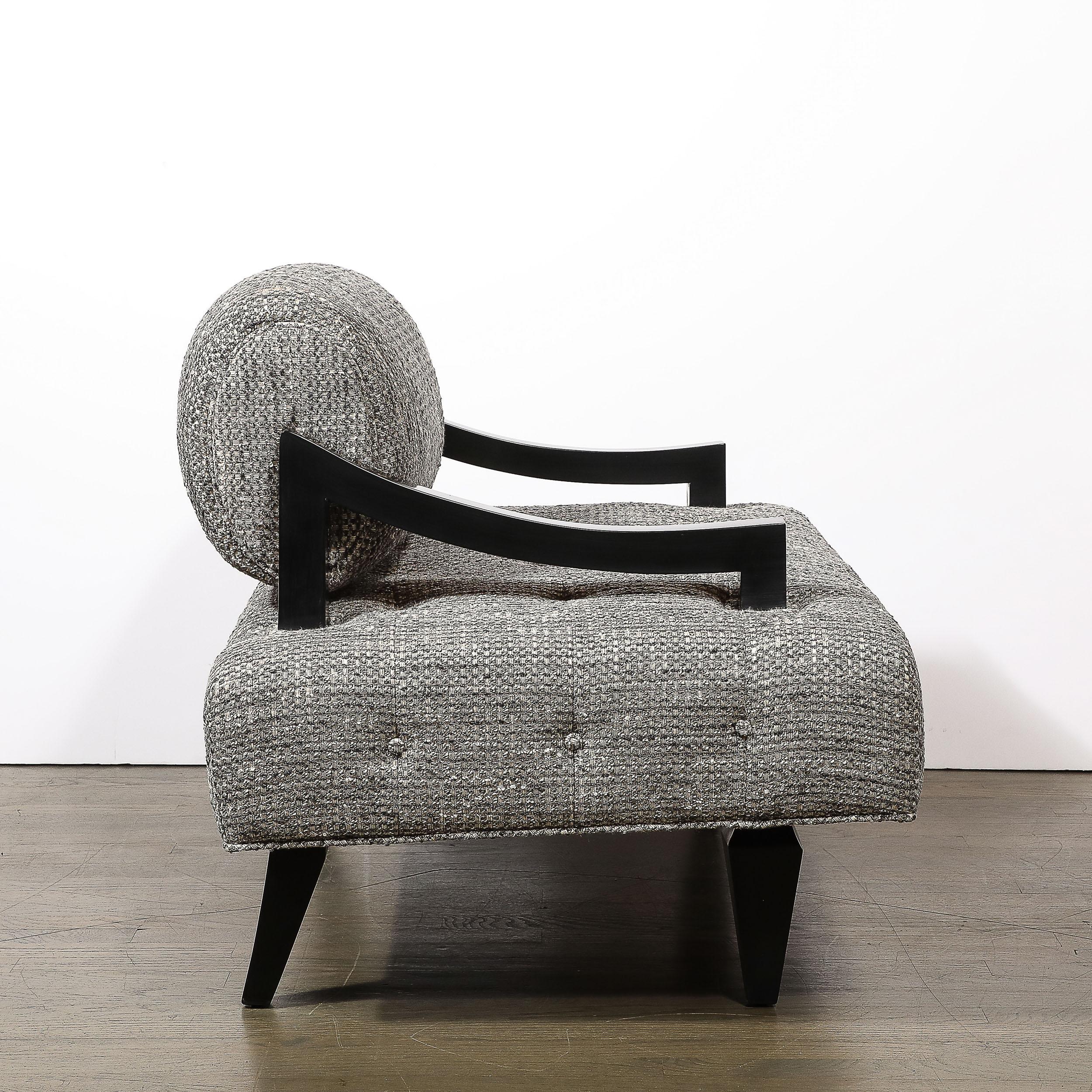 Documented Mid-Century Wide Lounge Chairs in Ebonized Sycamore by James Mont 9