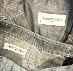 Documented Patrick Kelly Size 8 Black Grey Denim Vtg 80s Strapless Dress Bolero