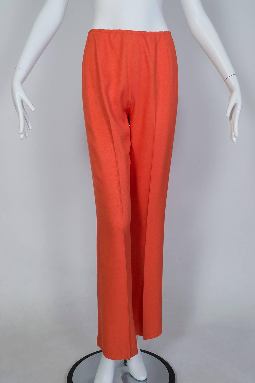 Documented Pierre Cardin Plunging Hostess Dress and Skinny Pants - XS-S, 1970 For Sale 6