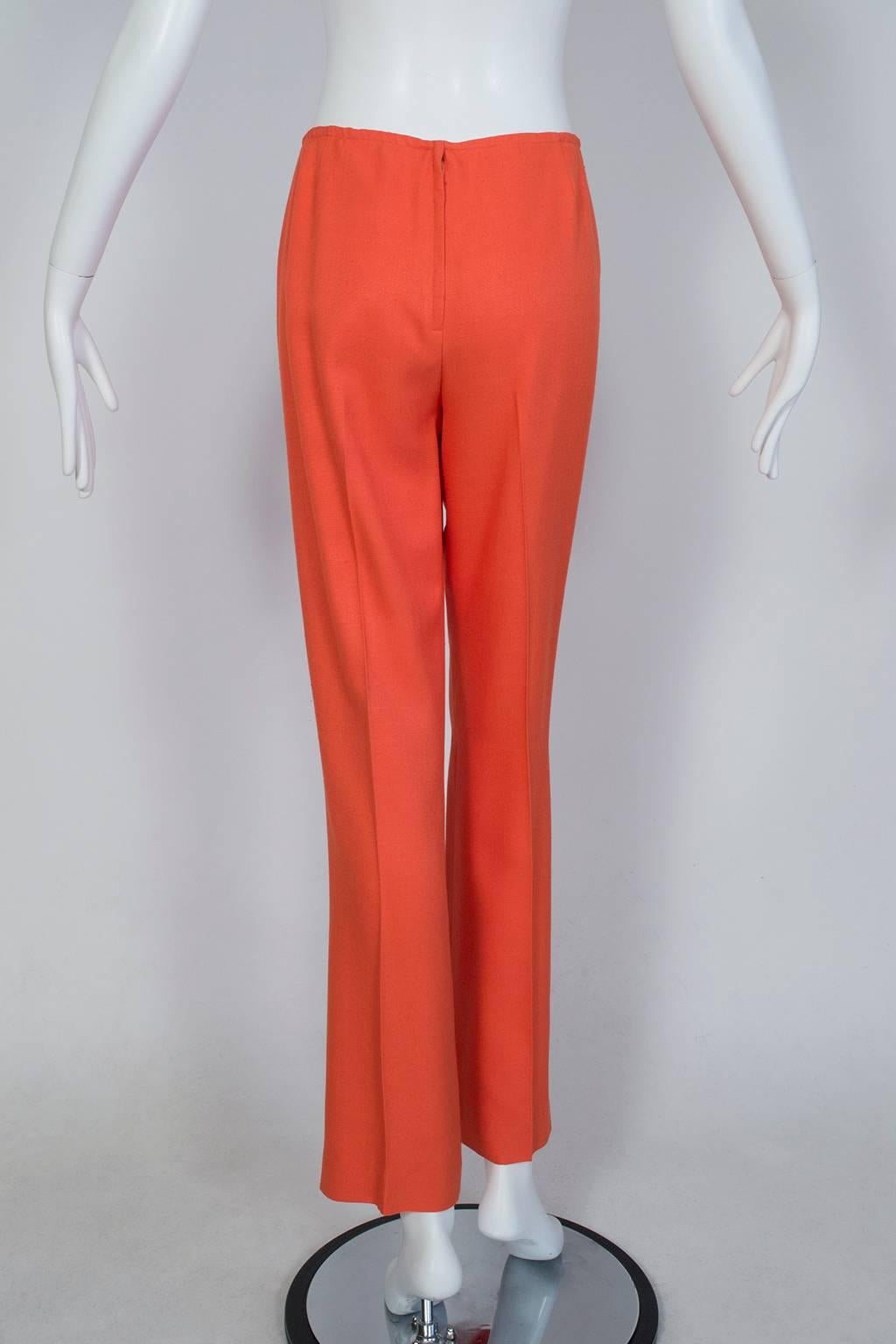 Documented Pierre Cardin Plunging Hostess Dress and Skinny Pants - XS-S, 1970 For Sale 7