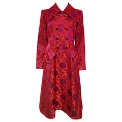Documented Runway Yves Saint Laurent Rive Gauche brocade coat. F/W 1992-1993