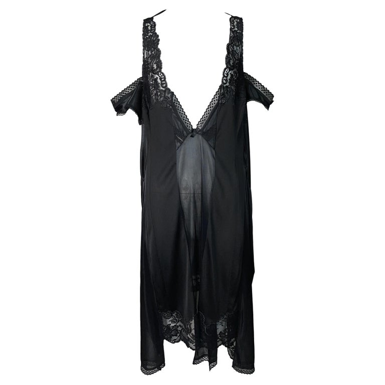 Documented S/S 2000 Maison Martin Margiela Artisanal Runway Black Lace Dress  For Sale at 1stDibs