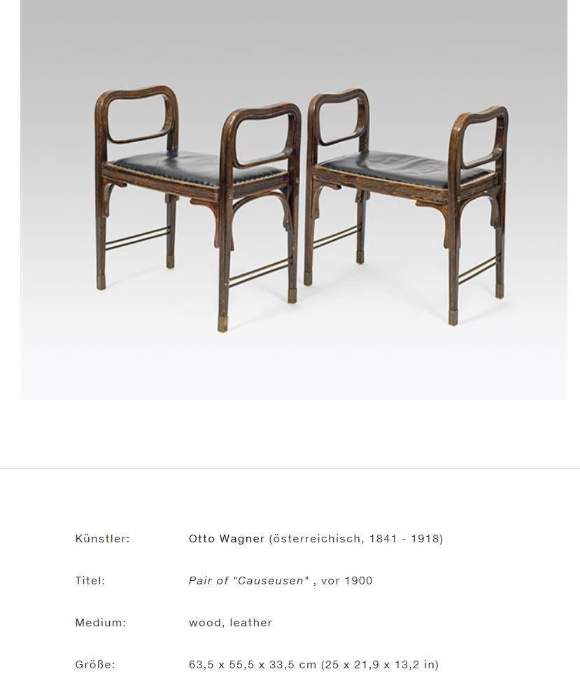 Austrian Documented Viennese Secessionst/Jugendstil Otto Wagner Jacob&Josef Kohn Stools