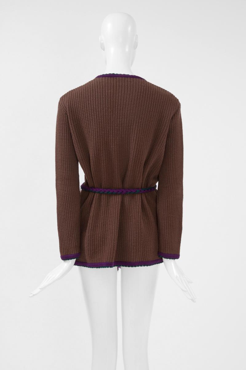 Documented Yves Saint Laurent Wool Belted Cardigan, Circa 1973 4