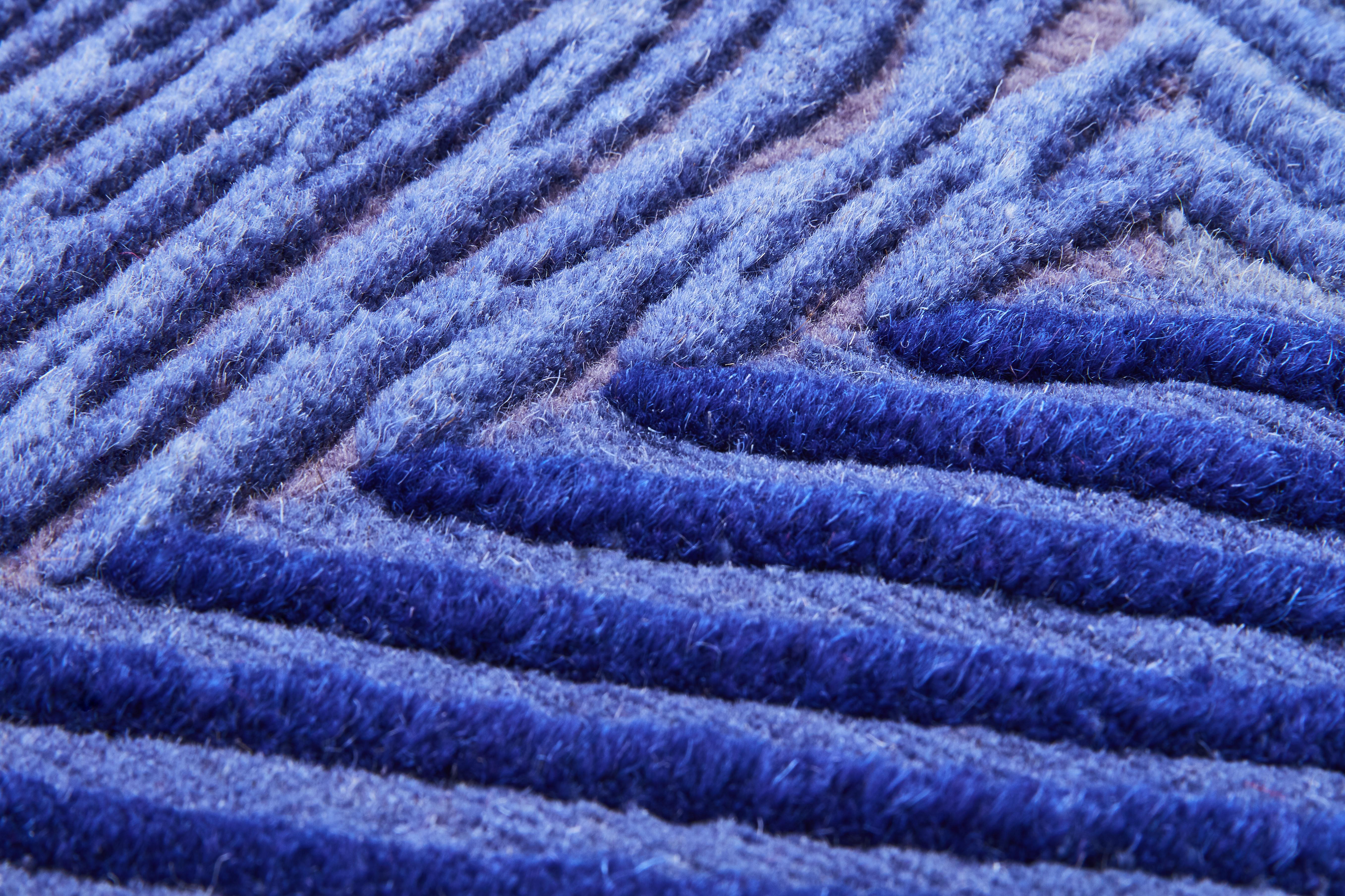 Modern Dodecaedro Carpet, Limit Ed, Handknot, 200kn, Wool+Bamboo Silk, Lanzavecchia+Wai For Sale