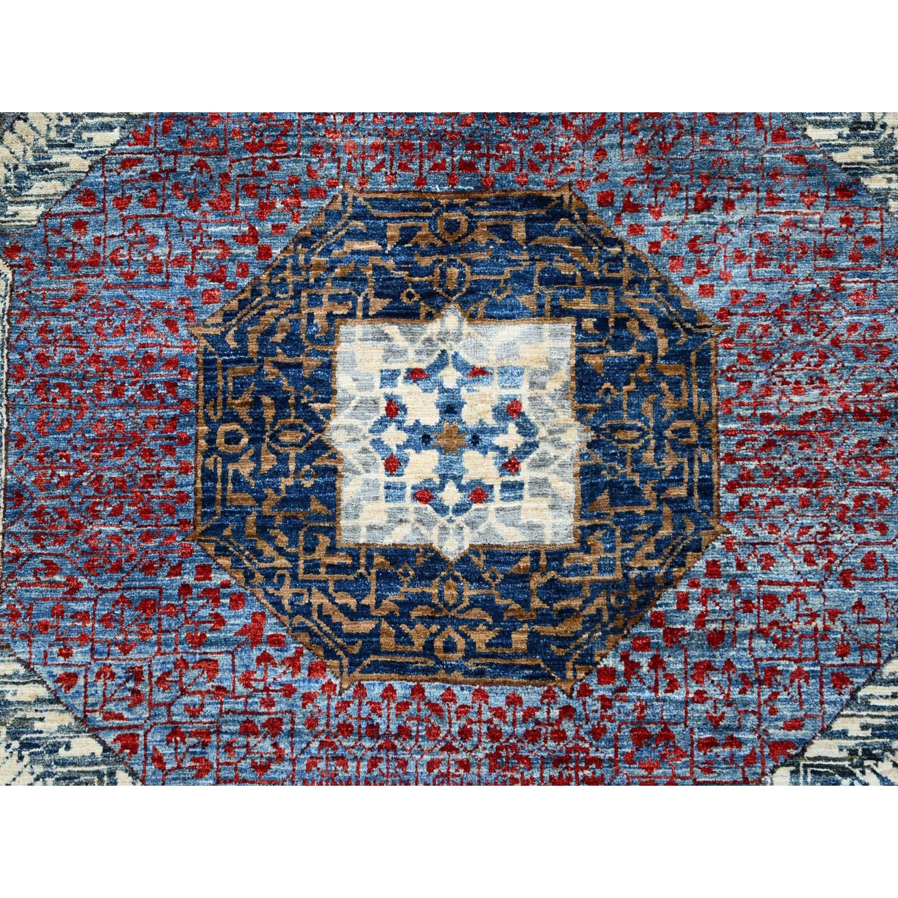 Dodger Blau Mamluken Dynasty Muster Hand geknüpft Wolle Orientteppich 10'1