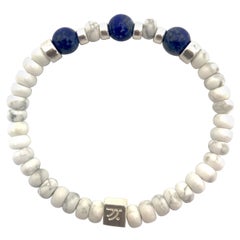 Dodgers Weißes Howlite-Lapislazuli-Armband