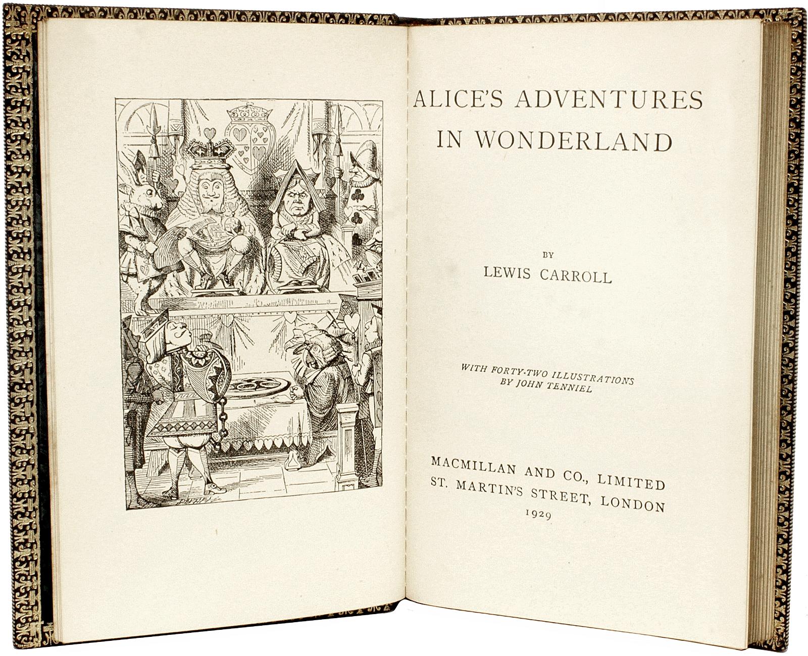 Leather DODGSON / CARROLL - Alice in Wonderland & Through The Looking-Glass - 1929