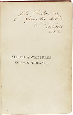 DODGSON – Lewis Carroll – Alices Abenteuer im Wunderland – PRESENTATION COPY