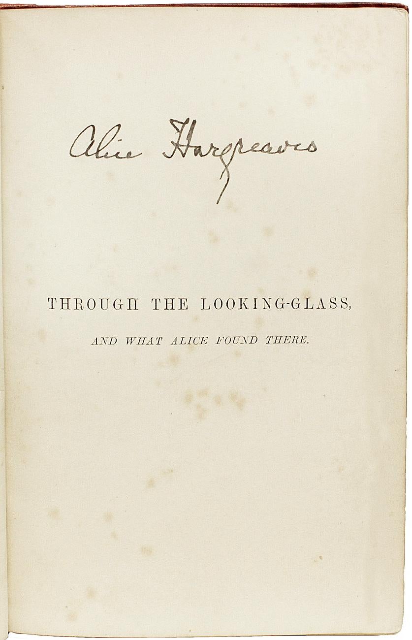 DODGSON (Lewis Carroll). De l'autre côté du miroir. SIGNÉE PAR ALICE HARGREAVES Bon état - En vente à Hillsborough, NJ
