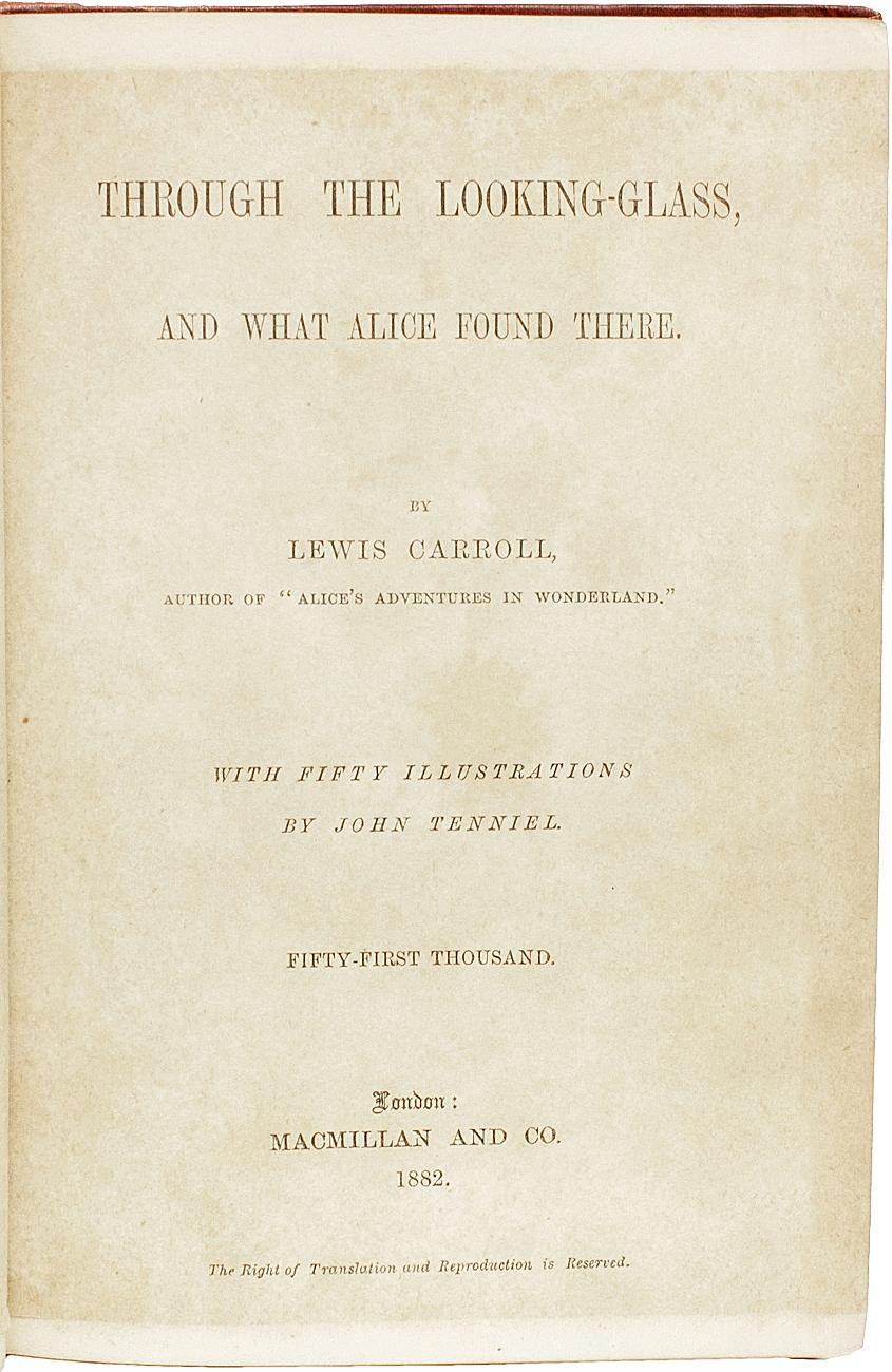 Fin du XIXe siècle DODGSON (Lewis Carroll). De l'autre côté du miroir. SIGNÉE PAR ALICE HARGREAVES en vente