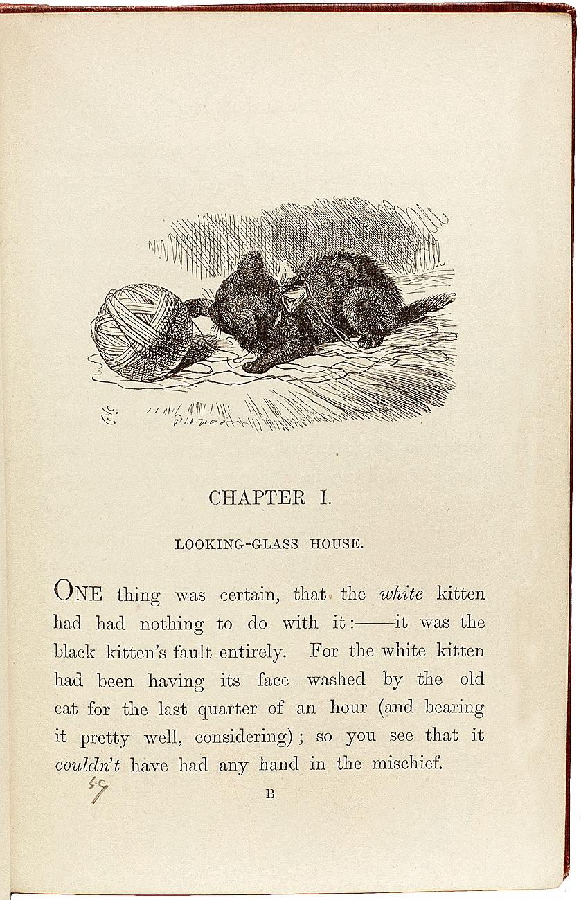 Tissu DODGSON (Lewis Carroll). De l'autre côté du miroir. SIGNÉE PAR ALICE HARGREAVES en vente
