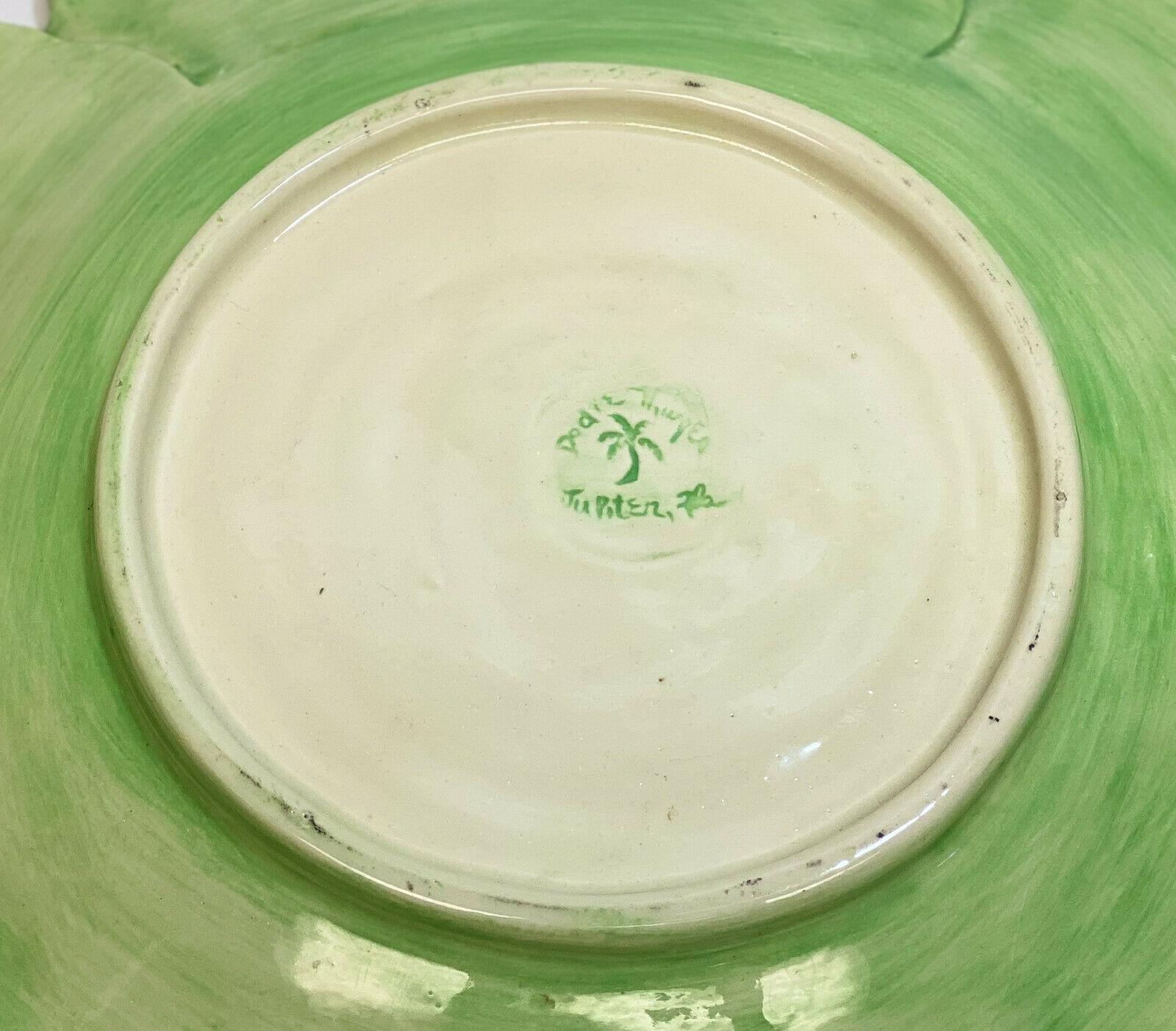 Late 20th Century Dodie Thayer Jupiter Lettuce Leaf Handmade Earthenware Small Tureen & Underplate
