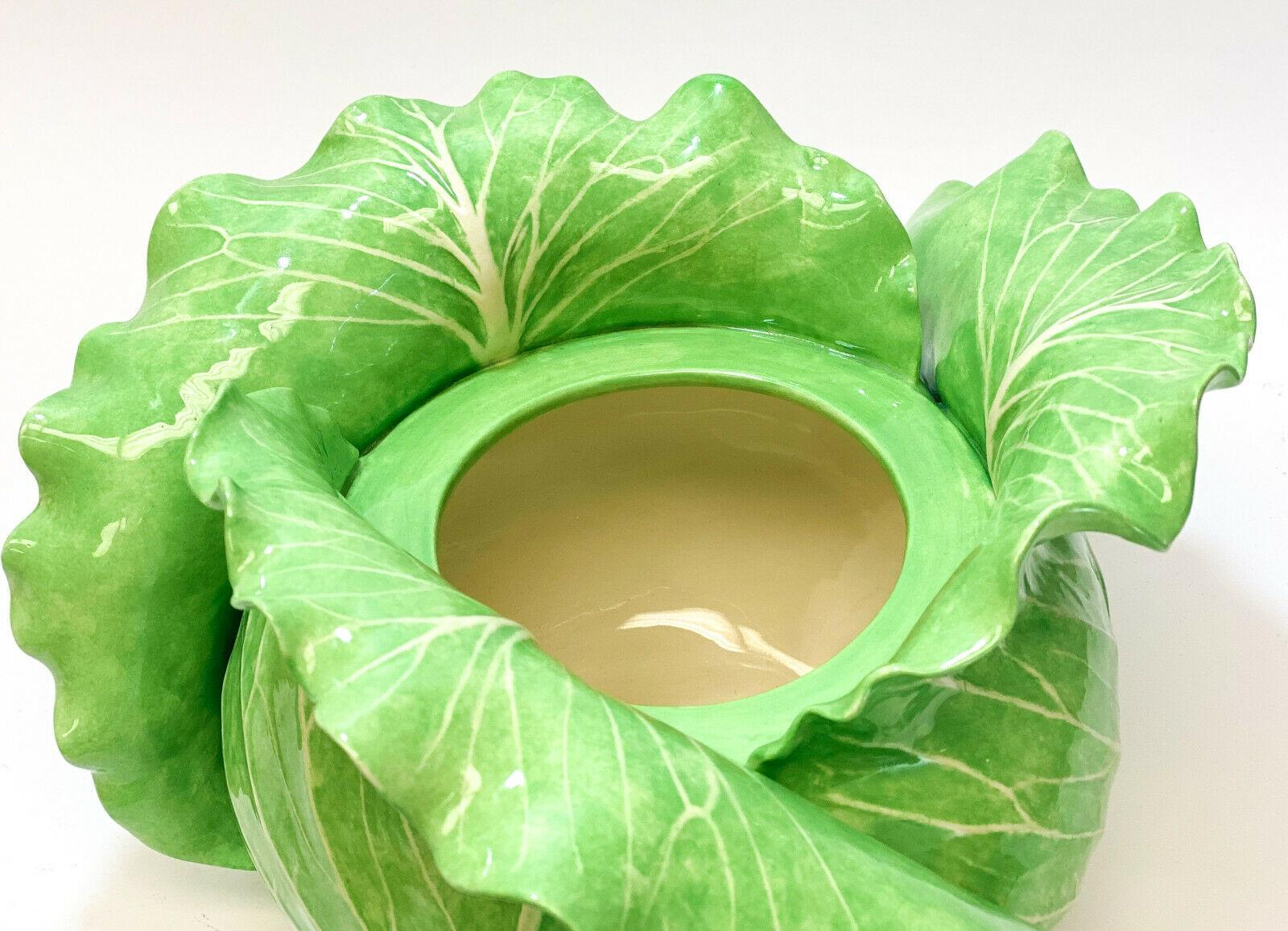 Dodie Thayer Jupiter Lettuce Leaf Handmade Earthenware Small Tureen & Underplate 1