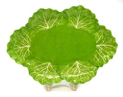 Dodie Thayer Jupiter Lettuce Leaf Handmade Earthenware Tray