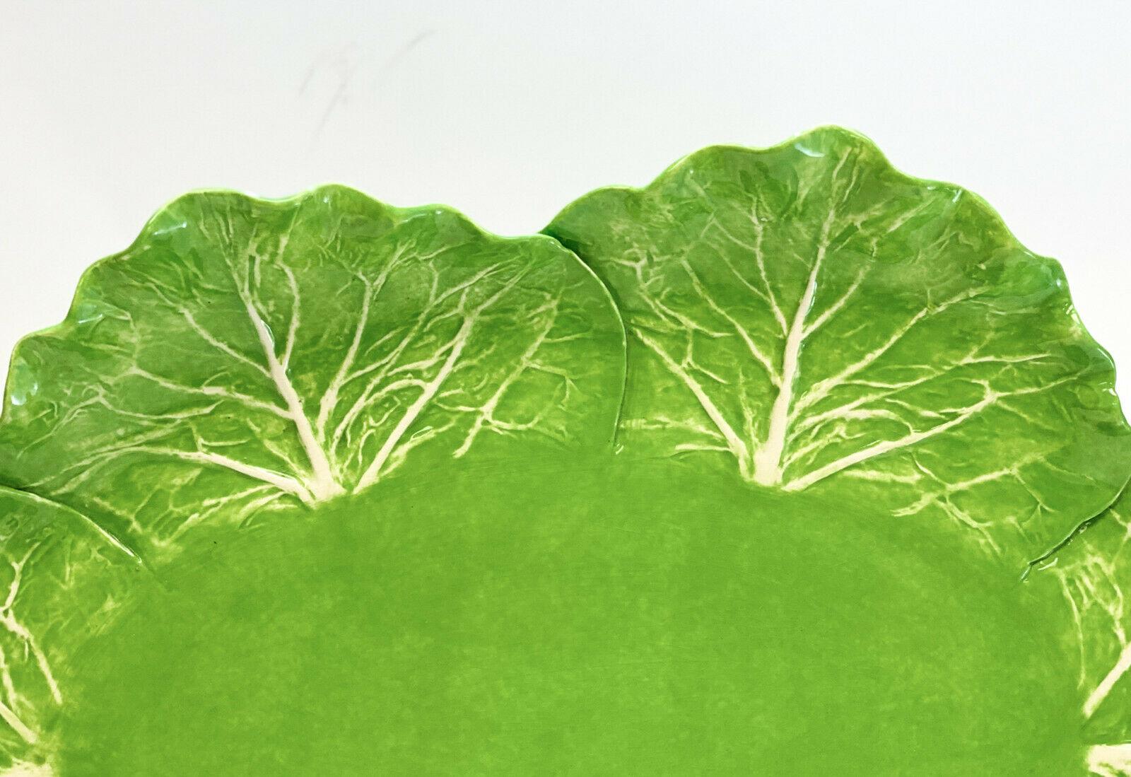 North American Dodie Thayer Jupiter Lettuce Leaf Handmade Earthenware Tray For Sale