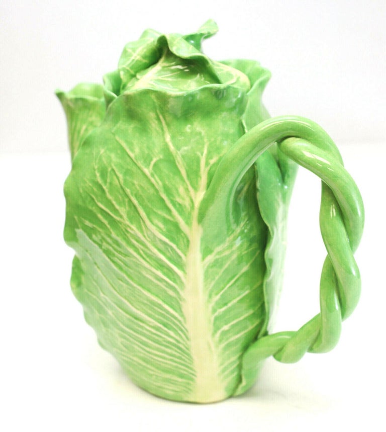 Dodie Thayer Lettuce Leaf Ware Au Bon Gout Porcelain Teapot at 1stDibs