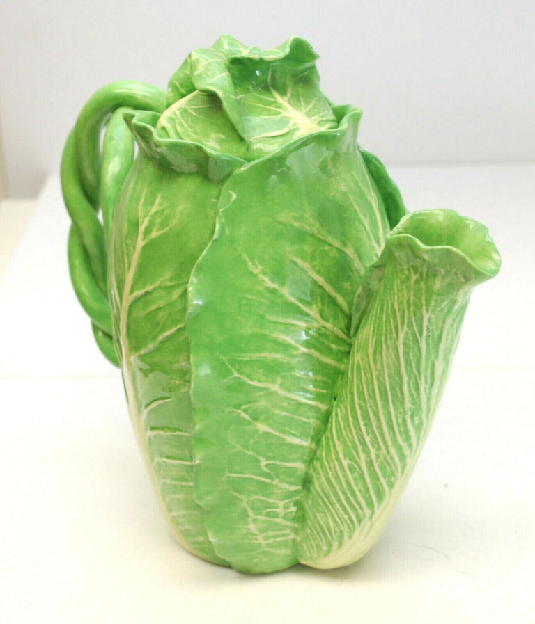 Dodie Thayer Lettuce Leaf Ware Au Bon Gout Porcelain Teapot at 1stDibs
