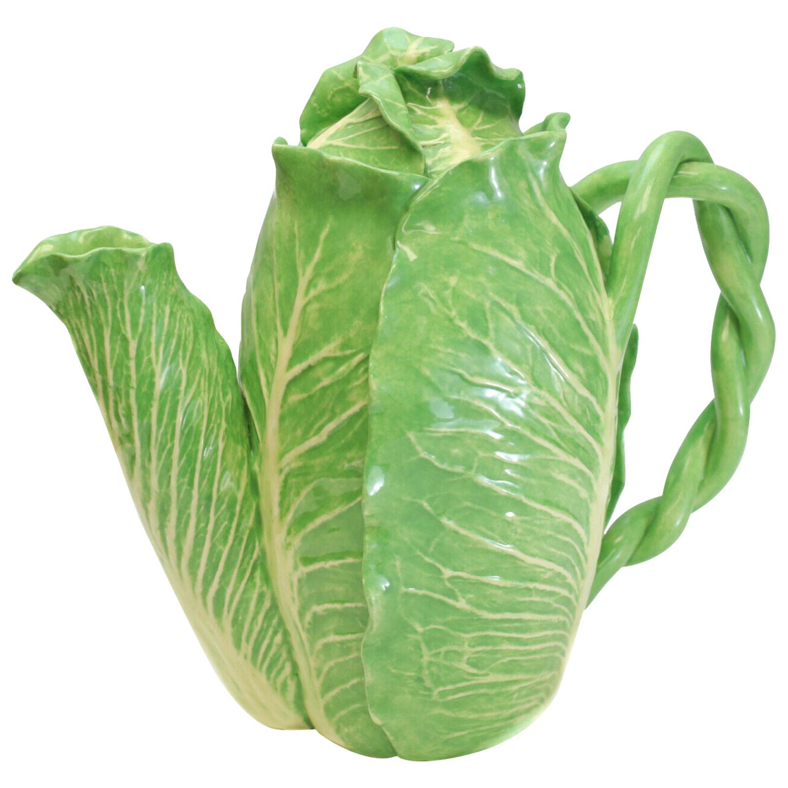 Dodie Thayer Lettuce Leaf Ware Au Bon Gout Porcelain Teapot