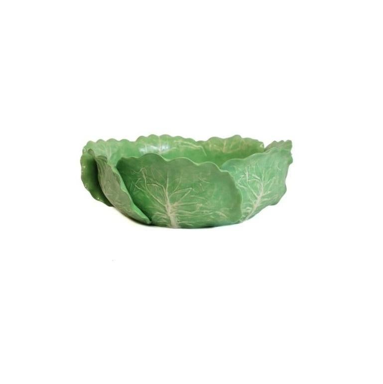A large Dodie Thayer lettuce ware centrepiece serving bowl in soft green. Marked Dodie Thayer, Jupiter.
 
    