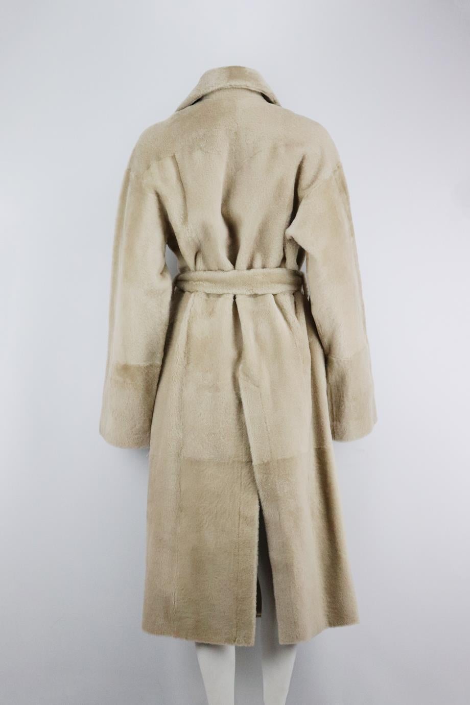 Dodo Bar Or Belted Shearling Coat It 40 Uk 8 In Excellent Condition In London, GB
