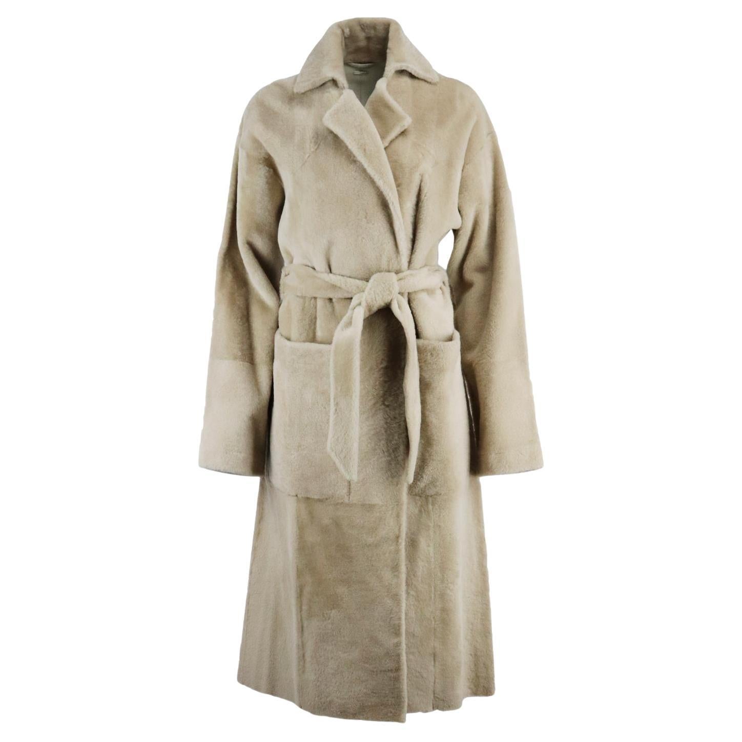 Dodo Bar Or Belted Shearling Coat It 40 Uk 8