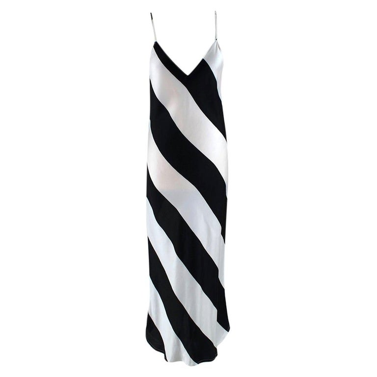 Dodo Bar Or Black and White Striped Silk Slip Dress - Size US 6 For Sale at  1stDibs | dodo bar or black and white dress