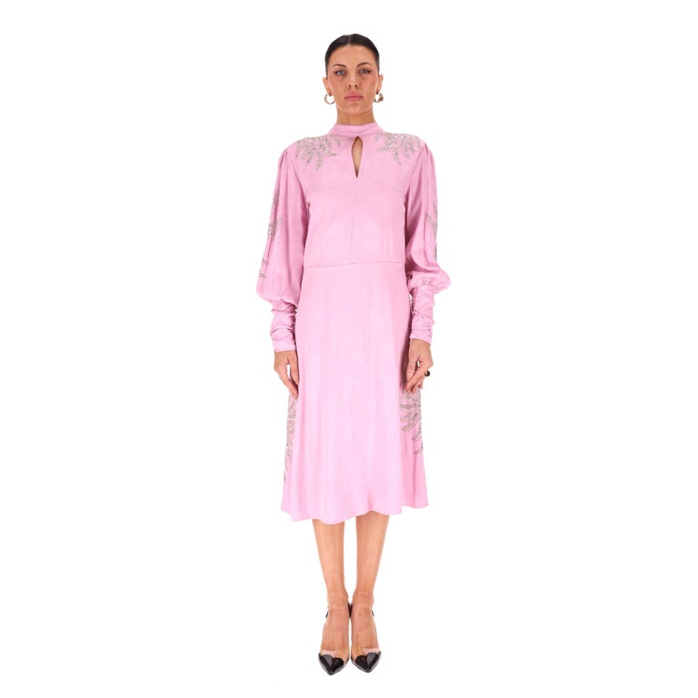 dodo bar or pink dress Dodo Bar Or Ella Knitted Buttoned Midi Dress In Pink - 51% Off
